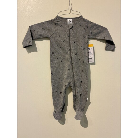 NWT Gerber Gray Music Note Sleeper - 3-6M - Picture 1 of 3